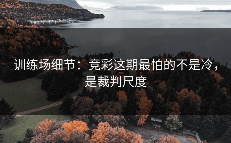 训练场细节：竞彩这期最怕的不是冷，是裁判尺度