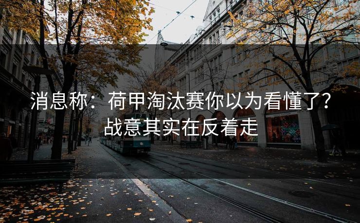 消息称：荷甲淘汰赛你以为看懂了？战意其实在反着走